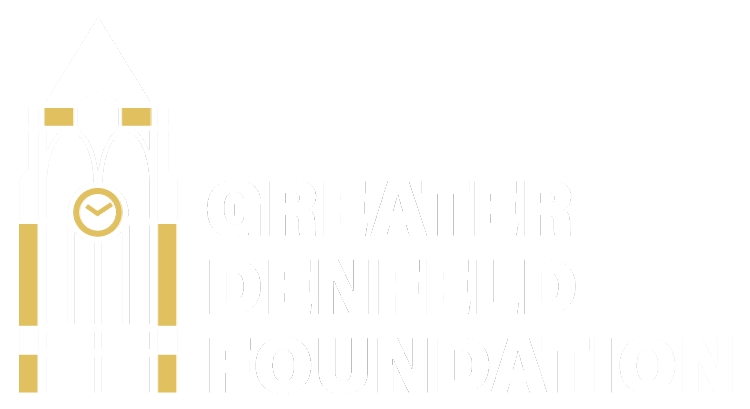 Greater Denfeld Foundation white and gold logo
